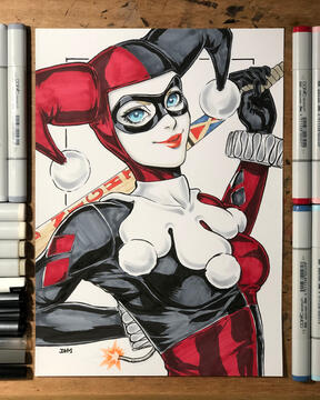 Harley Quinn A4 Size Copics